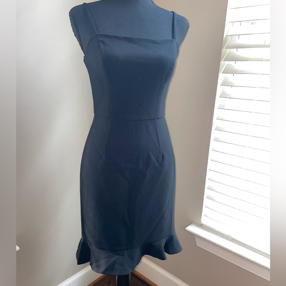 French Connection Navy Ruffle Hem Mini Dress